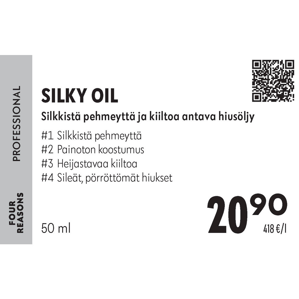Hyllynreunapuhuja Silky Oil