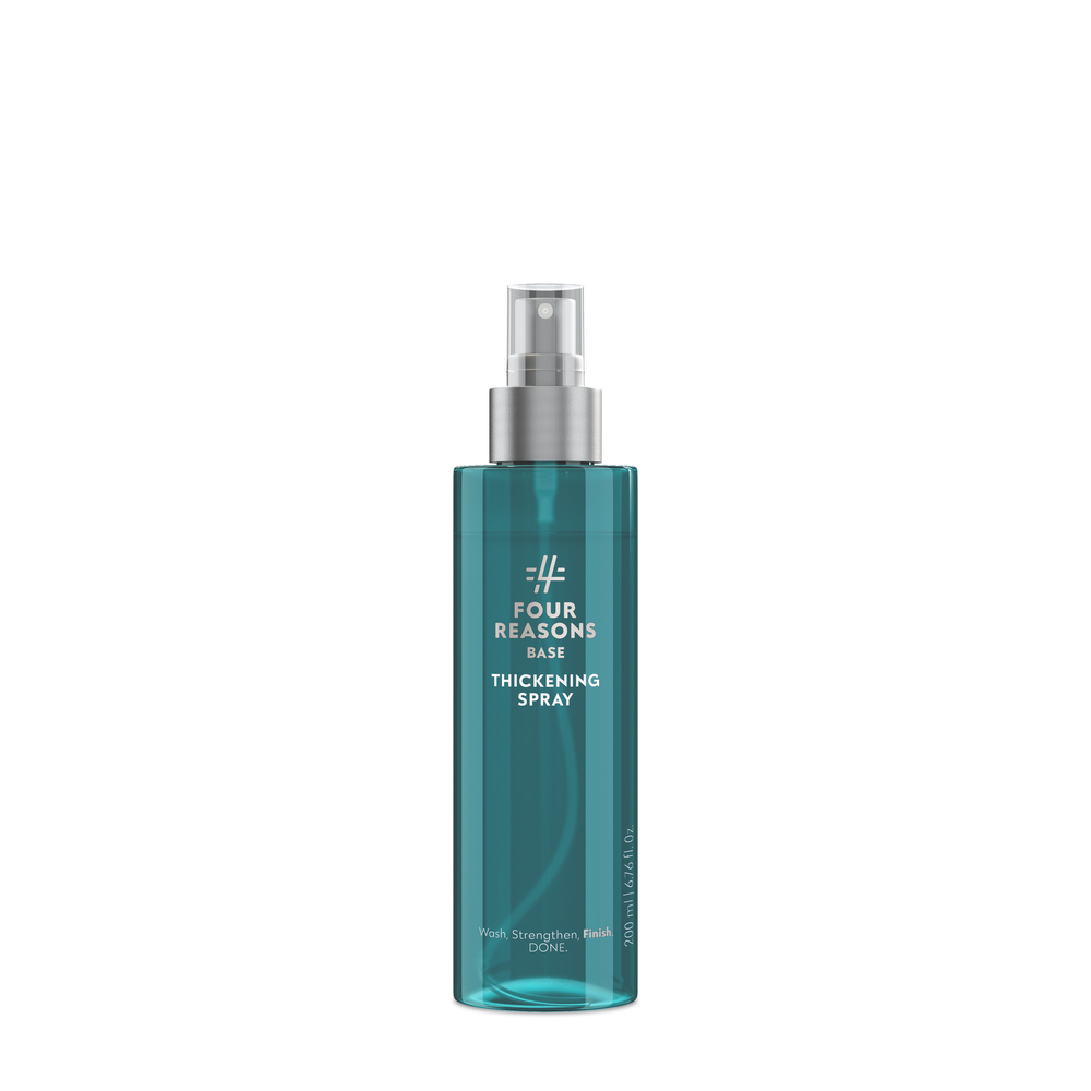 Four Reasons BASE Thickening Spray tuuheuttava tekstuurisuihke 200 ml pumppupullossa.